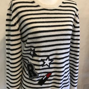 Rebecca Minkoff Stripe Star Patch Sweater